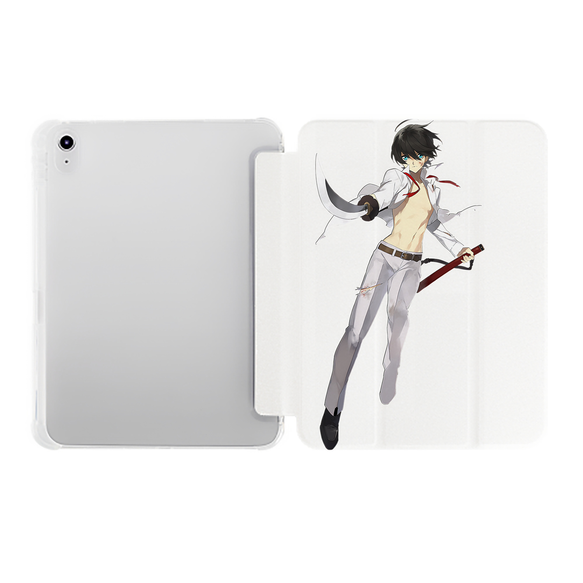 （画像用） 刀剣乱舞 Touken Ranbu IPad ケース ペン収納付き 三つ折りスタンド PUレザー×シリコン 対応機種9.5/10.5/10.9インチ